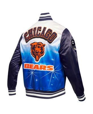 Men's Navy Chicago Bears Sublimated Satin Full-Snap Jacket