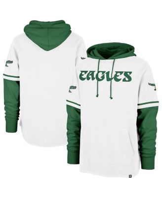 '47 Brand - Men's White Philadelphia Eagles Throwback Shortstop Pullover Hoodie