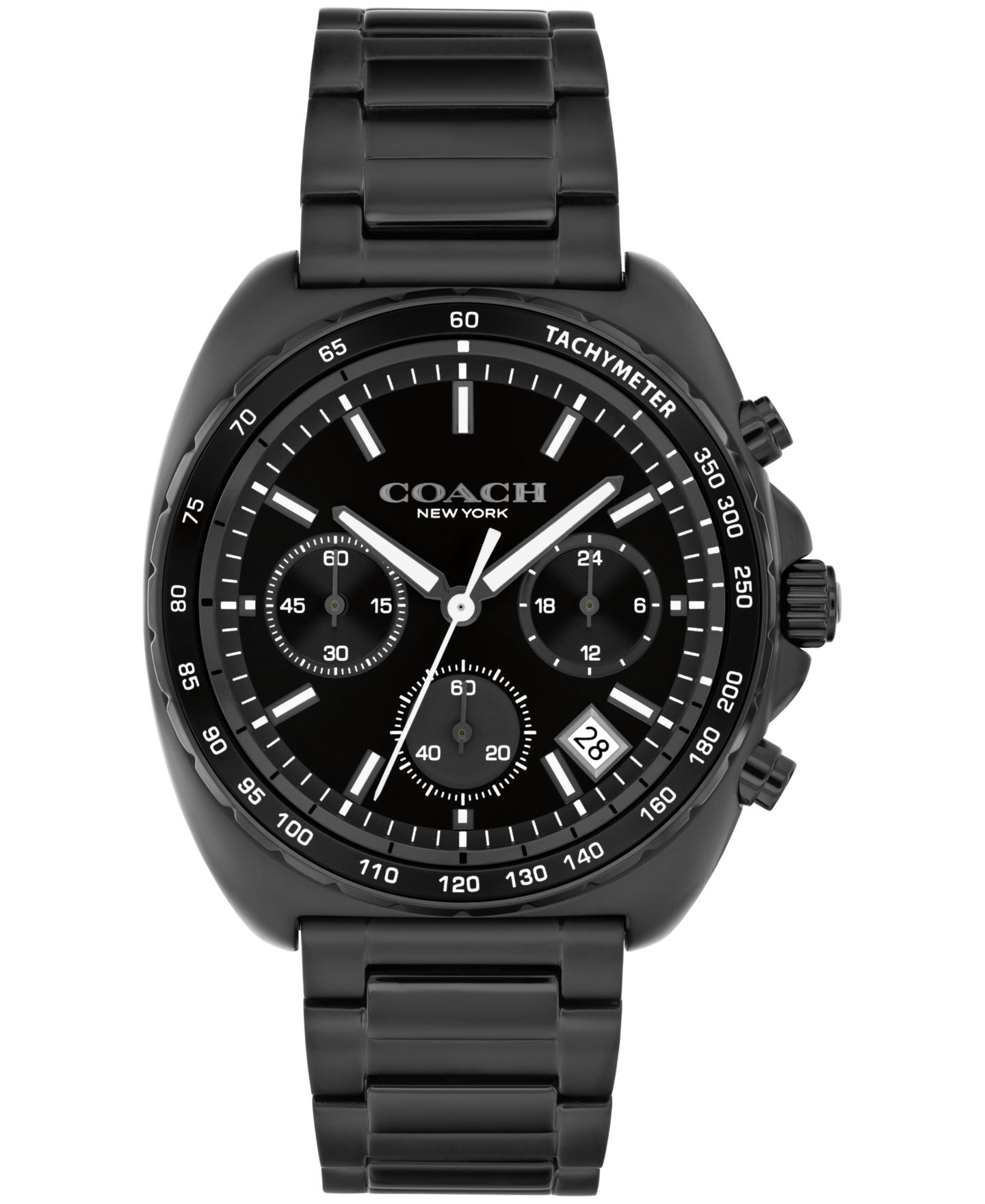 Мужские часы COACH Charter Ionic Plated Black Steel Bracelet Watch, 39mm — фото 1