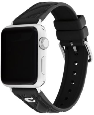 Women's Quilted Black Silicone Apple Watch Strap 38mm, 40mm, 41mm