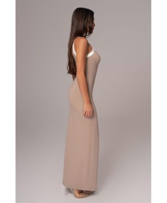 Plus Size White Francesca Contrast Maxi Dress