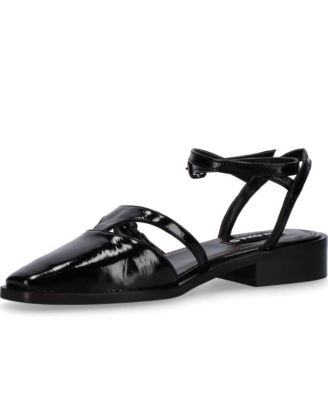 Aveline Black Leather Ballet Flats
