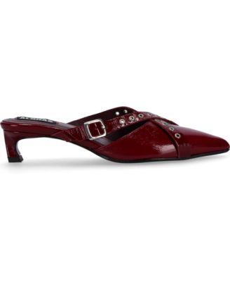 Zyra Onix Burgundy Leather Mules