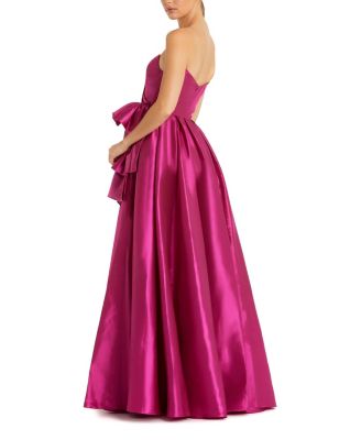 Women's Strapless Taffeta Gown With Ruffle Detail