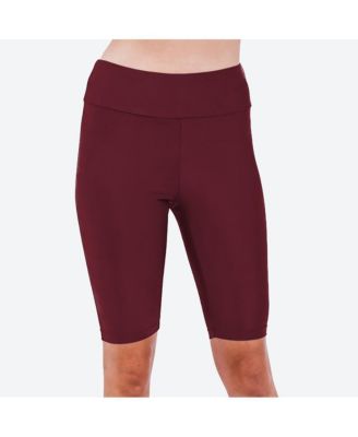 Women's Chlorine Resistant High Waisted Long Bike Swim Shorts