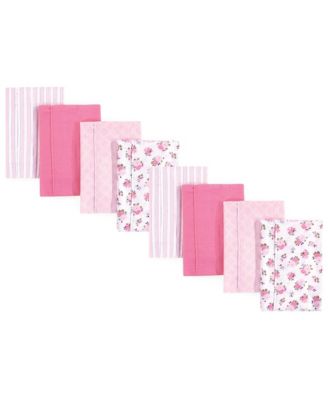 Luvable Friends Girls Durable Flannel Fabric Burp Cloths Poly-Cotton Assortment - Garden 8-pack 20$