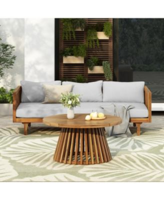 Streamdale Acacia Wood 3-Seater Daybed & Coffee Table Set