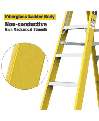Fiberglass Step Ladder 6-Step 300LBS Yellow