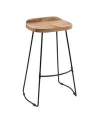 Industrial Barstool – Backless Mango Wood Seat with Metal Frame