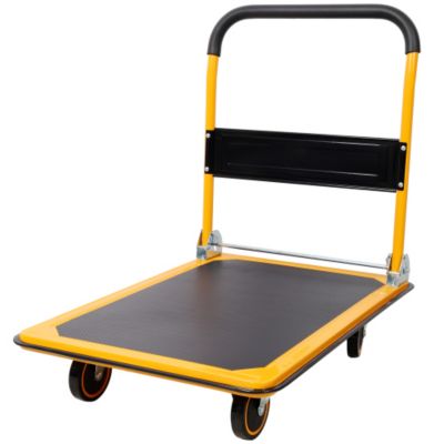 Foldable Platform Push Hand Truck Cart, 880 lbs. Weight Capacity, 2 Swivel Brake Wheels