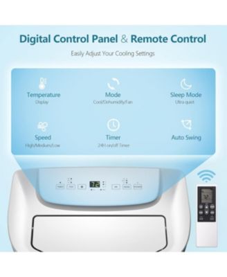 14,000 BTU Portable AC, 3-in-1 (Cooling/Dehumidifier/Fan), Remote, Quiet, Cools 700 sq.ft