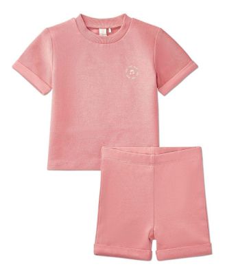 2 Piece Baby and Toddler "Feel The Beat" Stretch Tee and Shorts Set