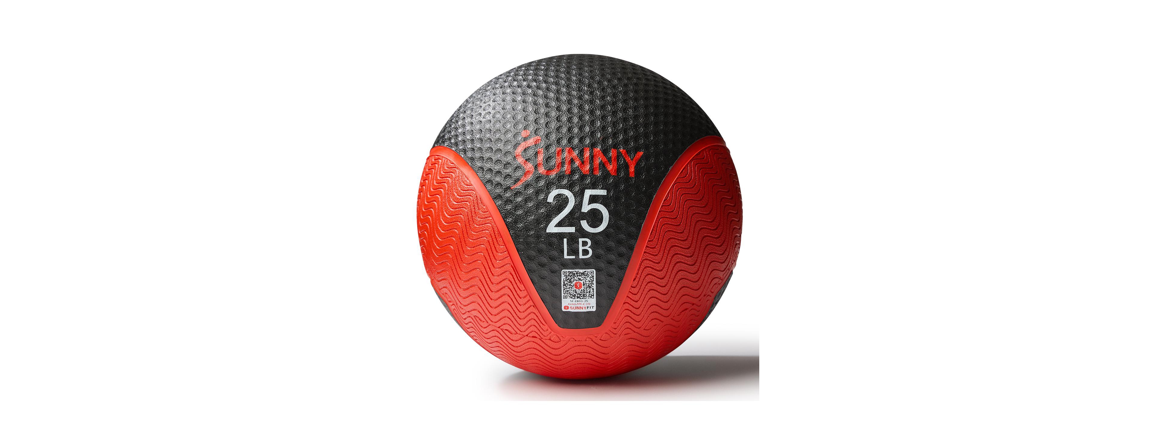 Sunny Health & Fitness Medicine Ball 25LBS, Non-slip Grip