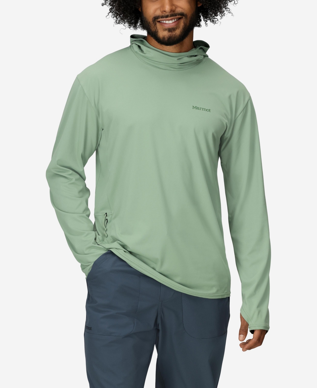 Men's AirExchange Ultraviolet Protection Factor 50 Hoodie - Agate green