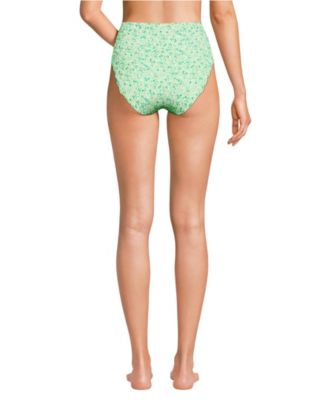 Women's Tugless Scallop High Waisted Bikini Bottoms