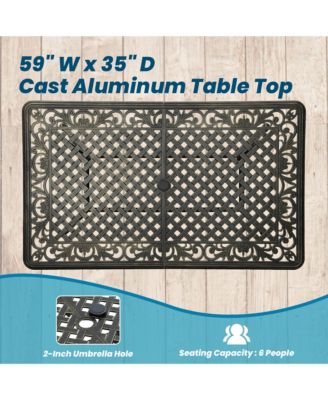 7-Piece Outdoor Patio Furniture Set Dinning Chair with Foldable Table