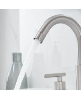 8 in. Widespread 2-Handle Mid-Arc Bathroom Faucet with Valve and cUPC Water Supply Lines in Brushed Gold