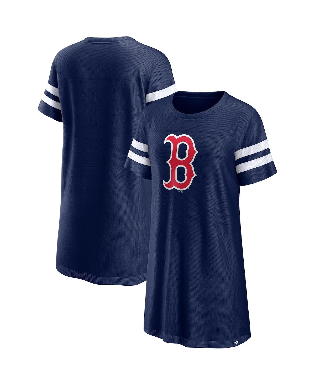 Fanatics Women's Navy Boston Red Sox Iconic Mesh Dress In Navy