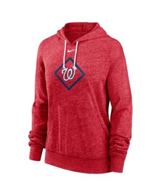 Women's Red Washington Nationals Diamond Icon Gym Vintage Lightweight Hooded Top