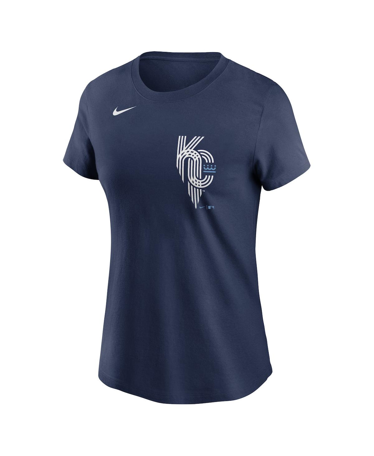 Nike Women's Navy Kansas City Royals City Connect Wordmark T-shirt In Navy