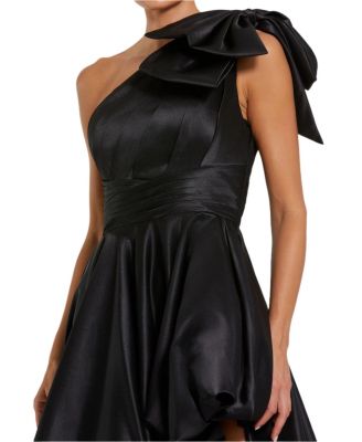Women's Satin One Shoulder Bow Gown