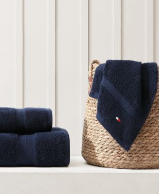 Tommy Hilfiger Home Modern American Solid Cotton Washcloth, 13" x 13"