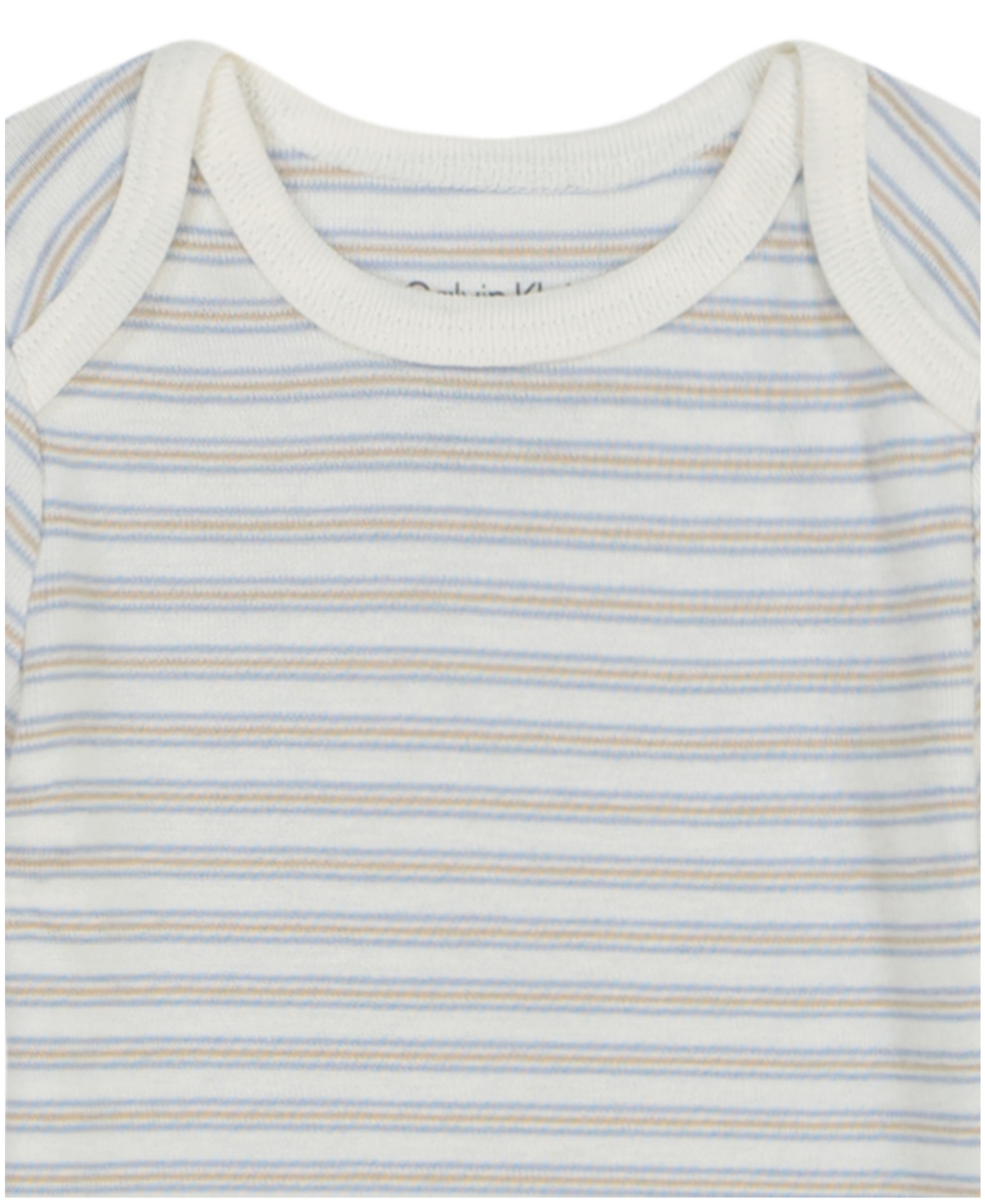Shop Calvin Klein Baby Boys 3-piece Short Sleeve Bodysuits Set In Vanilla,blue Fog