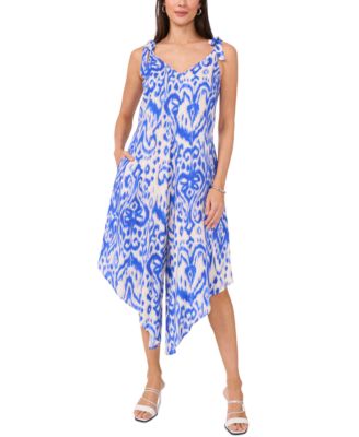 Vince Camuto - Women's V-Neck Tie-Strap Cropped Jumpsuit