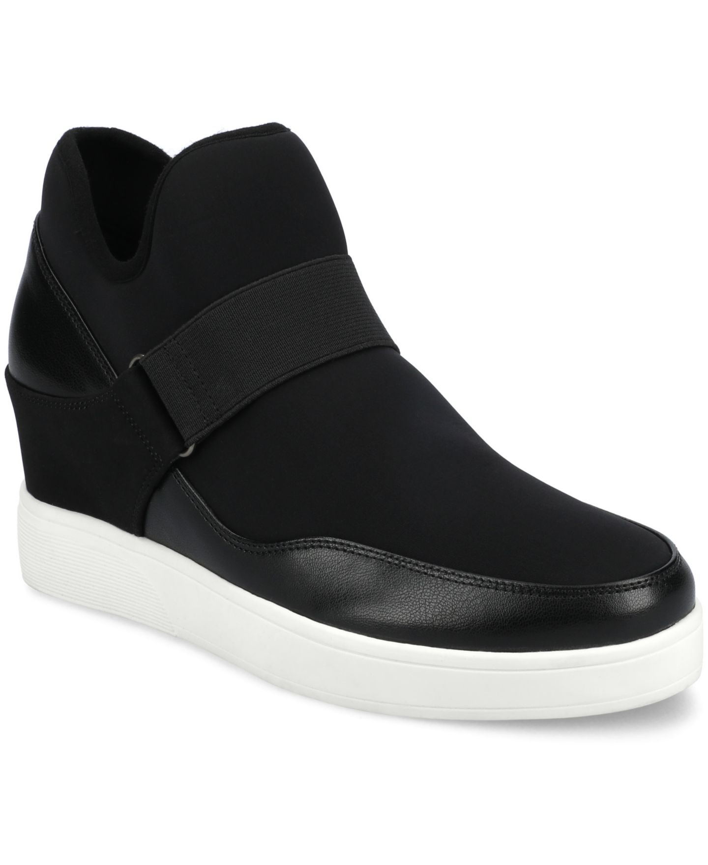 Женские кроссовки Journee Collection Damari Stretch Wedge, цвет: Чёрный — фото 1