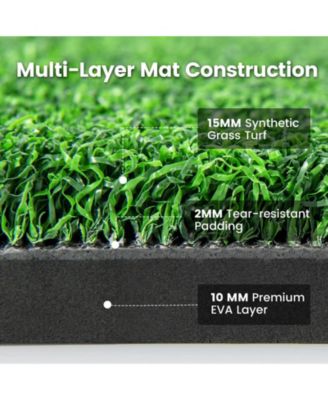 5 x 3 ft Artificial Turf Grass Practice Mat for Indoors and Outdoors