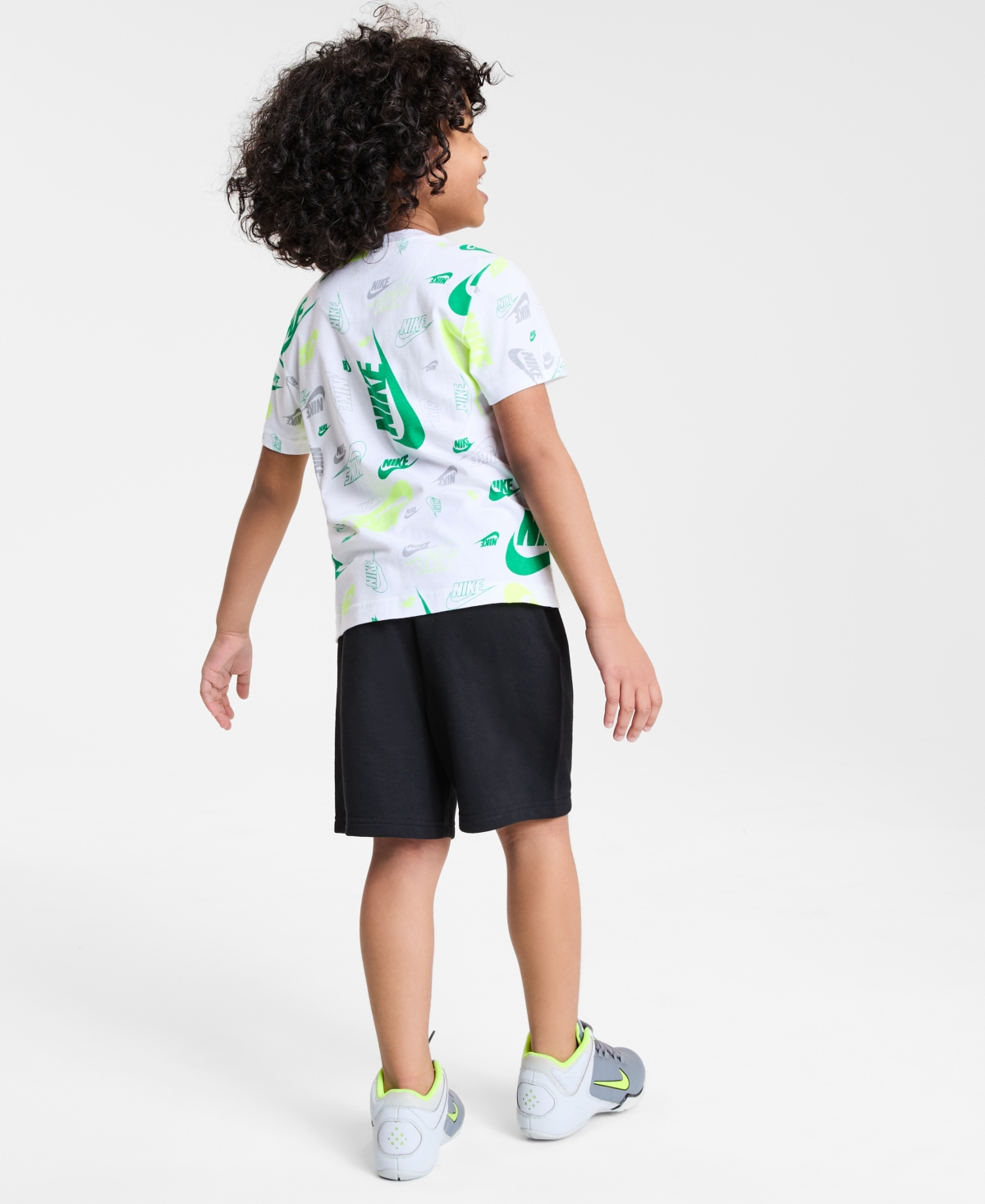 Nike Little Kids Printed T-shirt & Lightweight French Terry Shorts, 2 Piece Set