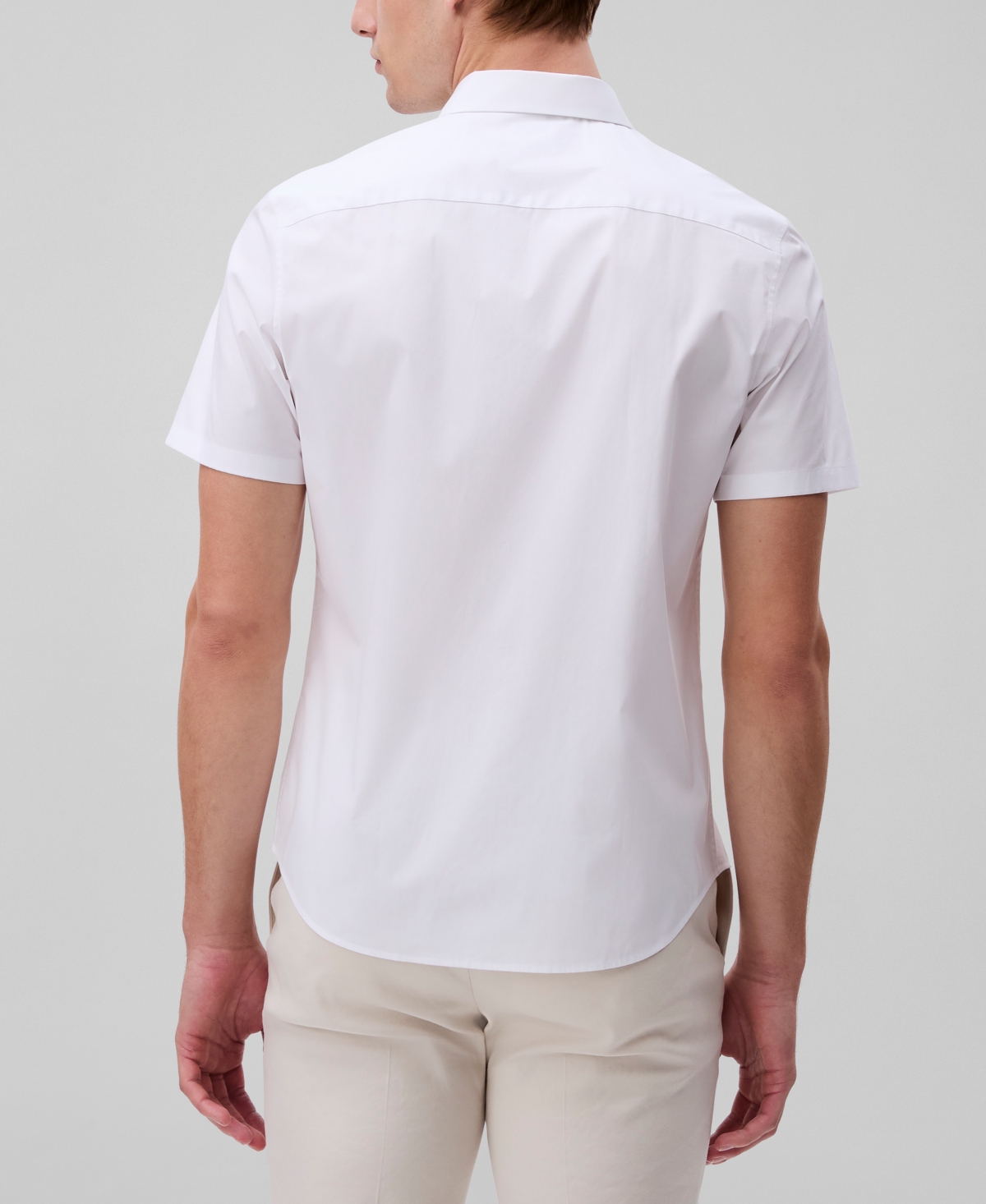 Calvin Klein Men's Slim Fit Short Sleeve Solid Stretch Button-Front Shirt