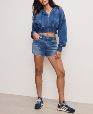 Womens Jeanius Cotton Zip Up Hoodie Jeanius Cotton Good 90s Shorts