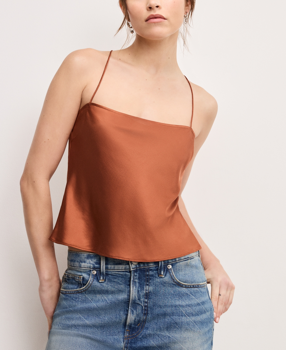 Women's Satin Camisole Top - Copper004
