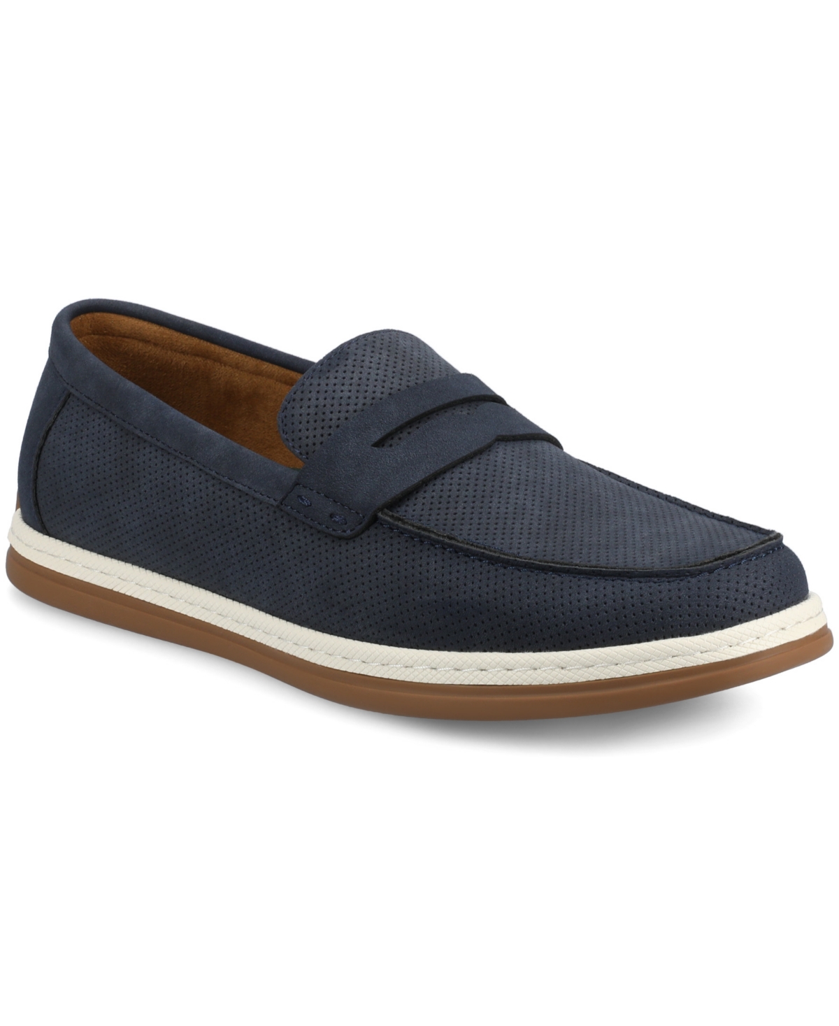 Vance Co. Men's Brantley Casual Flexible Penny Loafers In Navy