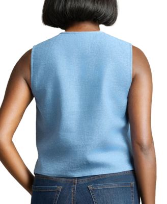Women's Sleeveless Button-Front Vest