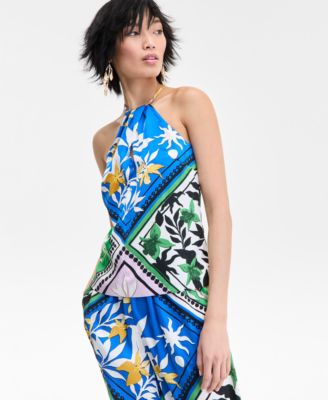 I.N.C. International Concepts - Women's Scarf-Print Halter Top