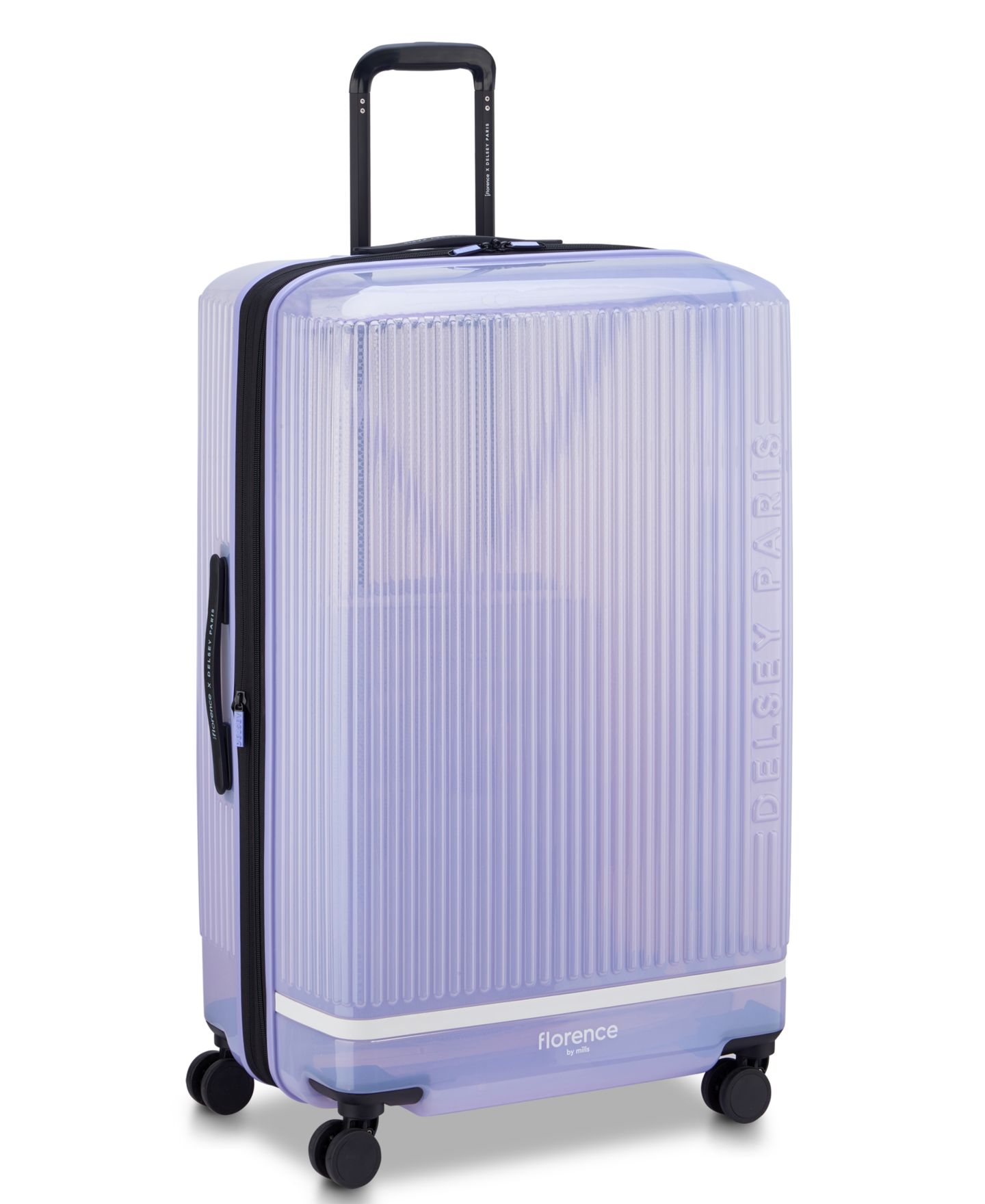 Чемодан florence by mills x Delsey Paris Gotta Glow Large Hardside Check-In Spinner, цвет: Фиолетовый — фото 8