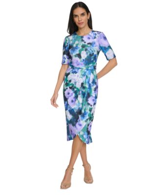 Calvin Klein - Women's Watercolor-Print Sheath Dress