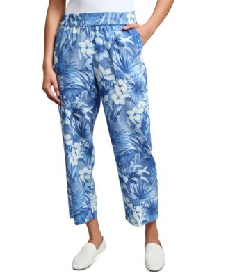 Jones New York - Women's Printed Cropped Pull-On Pants