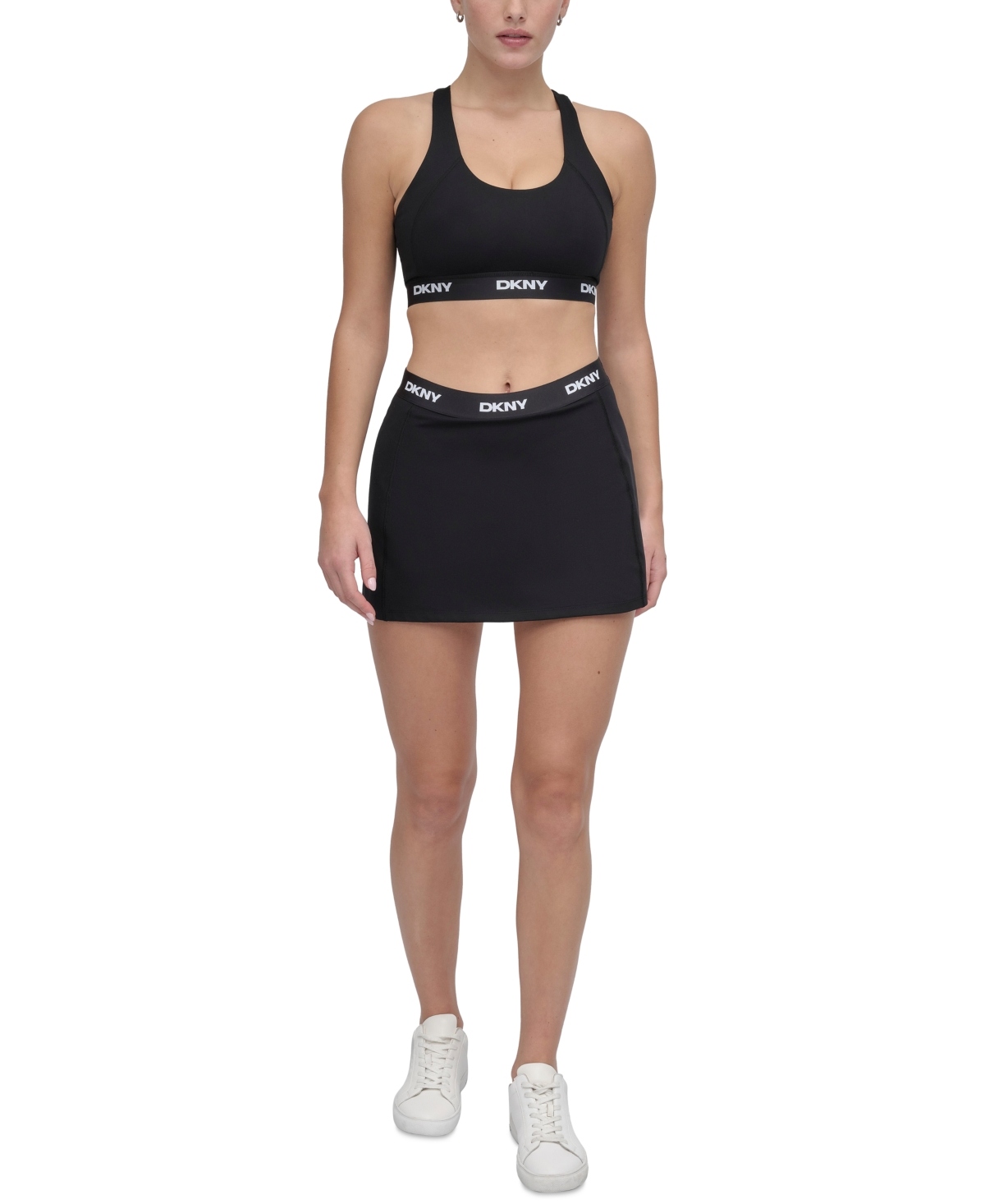 DKNY SPORT WOMEN'S LOGO-WAISTBAND BALANCE COMPRESSION SKORT 