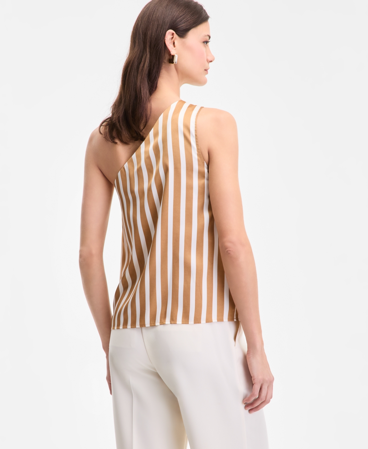 Inc International Concepts Women's Striped One-shoulder Top, Exclusively At Macy's