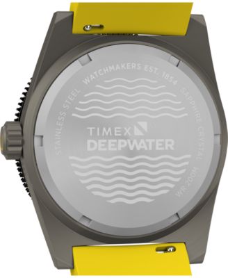 Men's Analog Yellow Rubber Strap Watch, 41mm