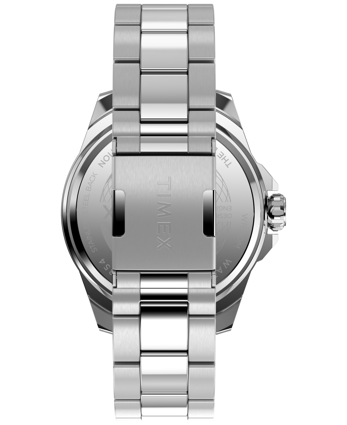 Timex Men's Analog Black Stainless Steel Watch, 46mm
