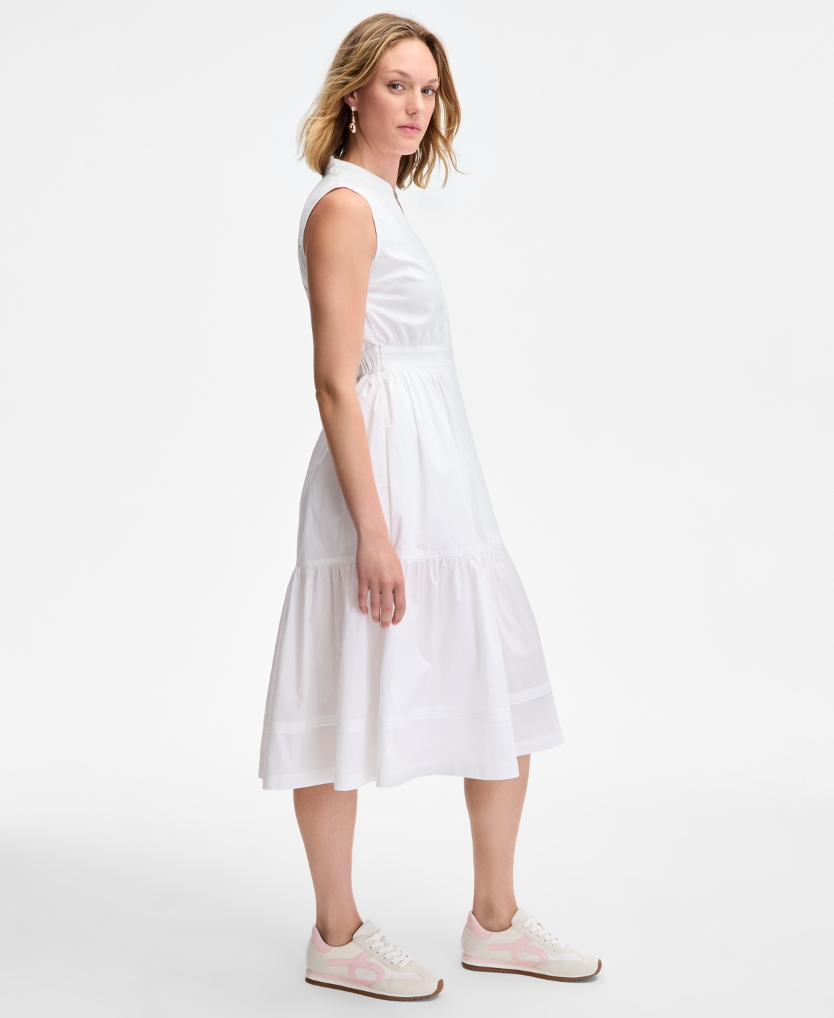 On 34th Women's Sleeveless Tiered Midi Shirtdress, Exclusively At Macy's