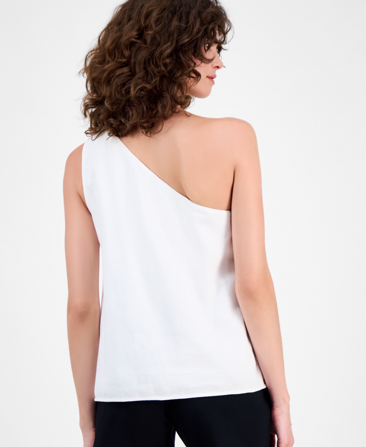 Inc International Concepts Women's Palm Embellished Asymmetric Top, Macy's Exclusive In White