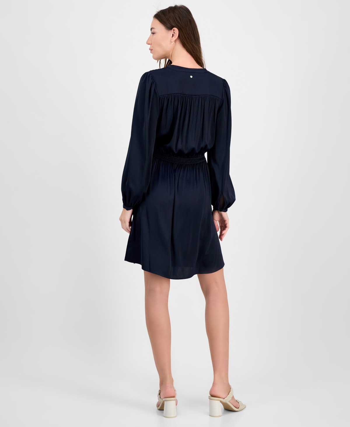 HUGO BOSS WOMEN'S RUCHED-WAIST SATIN MINIDRESS 