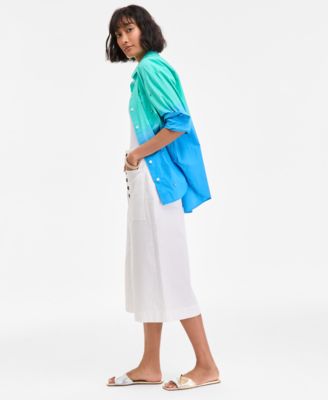 Women's Button-Fly Midi Skirt, Exclusively at Macy's