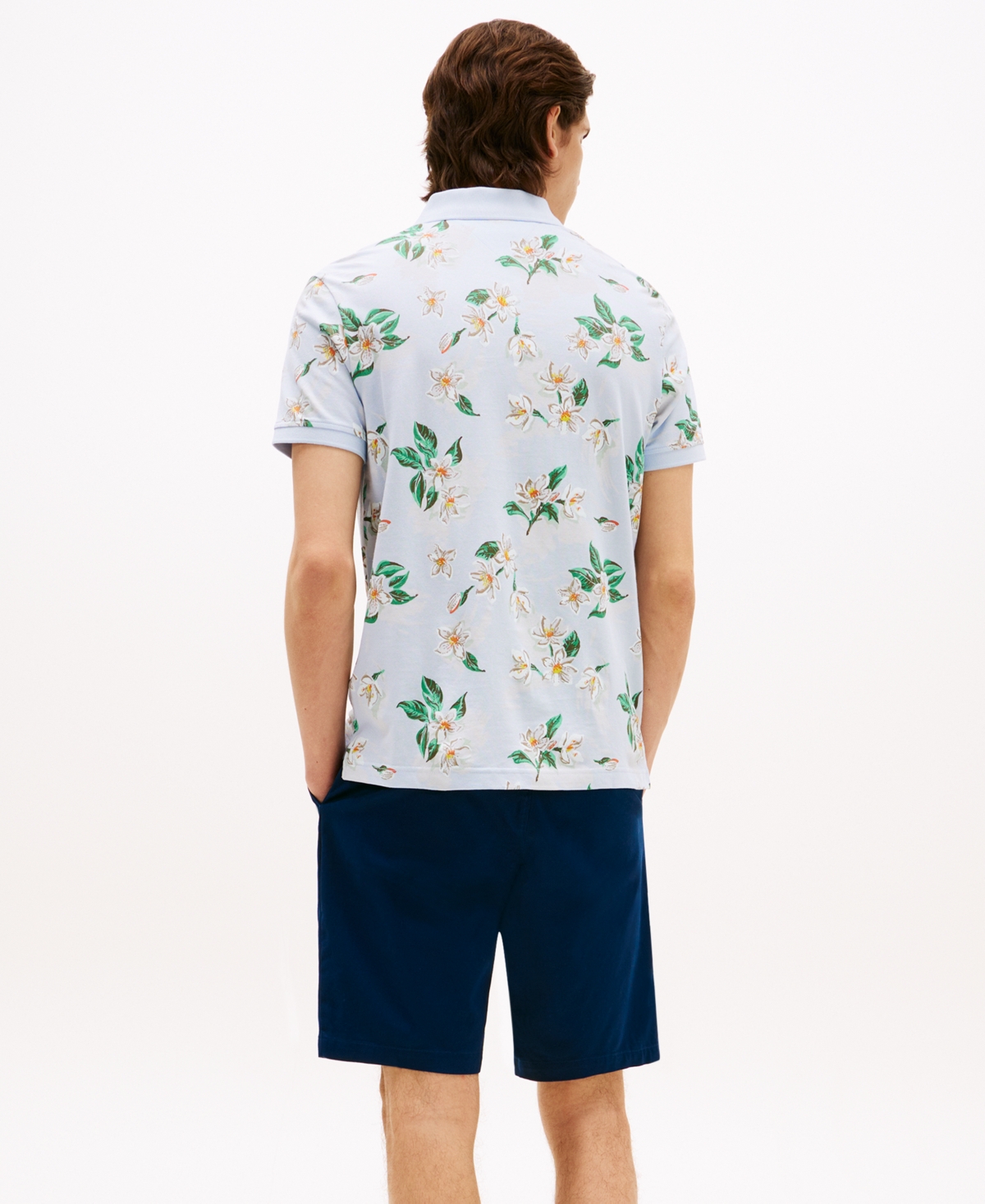 Tommy Hilfiger Regular Fit Tropical Floral Print Polo In Blue