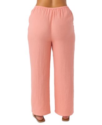 Juniors' Brenda Pull-On Cotton Crinkle Pants